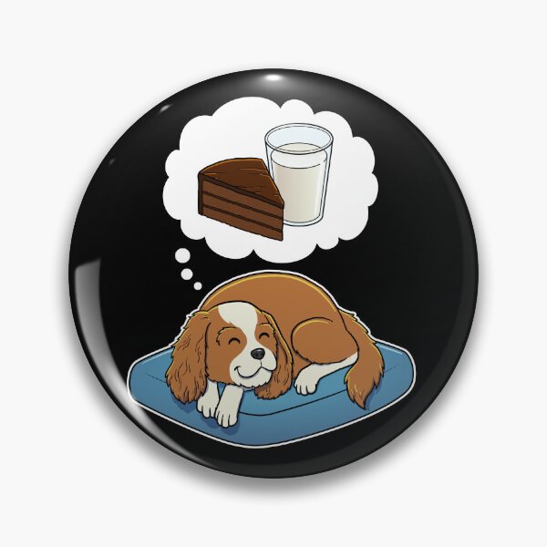 Artikelvorschau, Cavalier King Charles Spaniel dreaming about Chocolate Cake and Milk entworfen und verkauft von DoggieDelights.