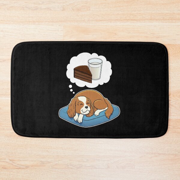 Artikelvorschau, Cavalier King Charles Spaniel dreaming about Chocolate Cake and Milk entworfen und verkauft von DoggieDelights.