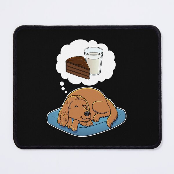 Item preview, English Cocker Spaniel dreaming about Chocolate Cake and Milk designed and sold by DoggieDelights.