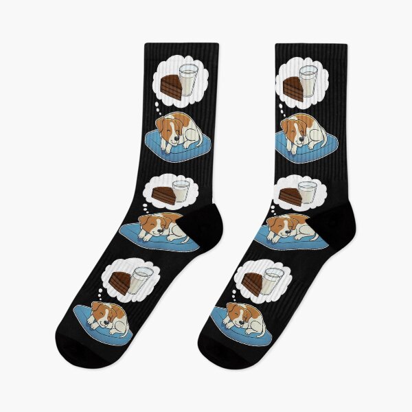 Item preview, Jack Russell Terrier dreaming about Chocolate Cake and Milk designed and sold by DoggieDelights.