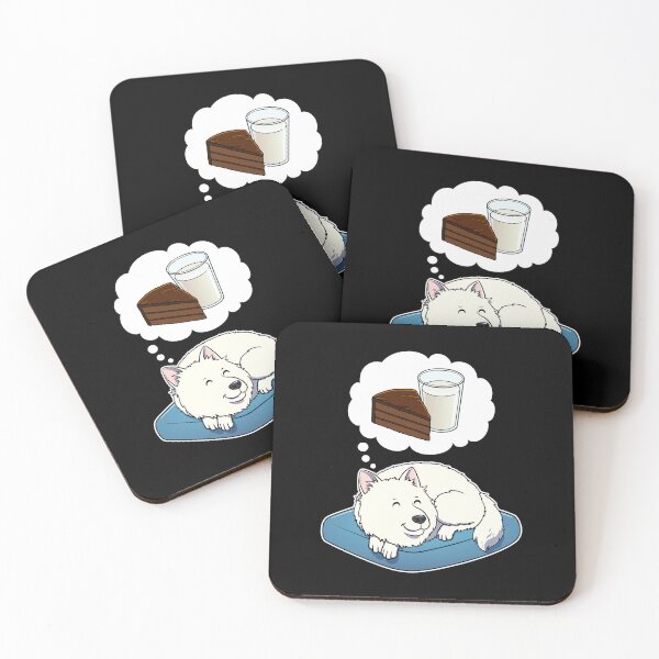 Item preview, Samoyed dreaming about Chocolate Cake and Milk designed and sold by DoggieDelights.