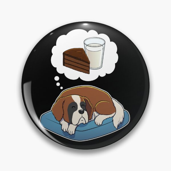 Artikelvorschau, St Bernard dreaming about Chocolate Cake and Milk entworfen und verkauft von DoggieDelights.