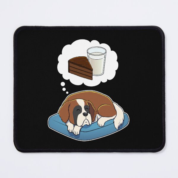 Item preview, St Bernard dreaming about Chocolate Cake and Milk designed and sold by DoggieDelights.
