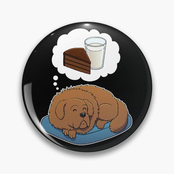 Item preview, Tibetan Mastiff dreaming about Chocolate Cake and Milk designed and sold by DoggieDelights.