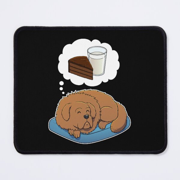 Item preview, Tibetan Mastiff dreaming about Chocolate Cake and Milk designed and sold by DoggieDelights.