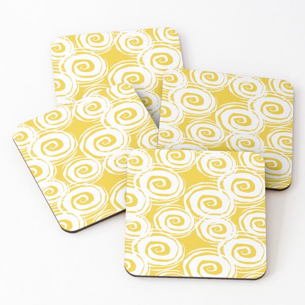 Item preview, White Whirlpool on Ochre background designed and sold by PegasusDesigns.