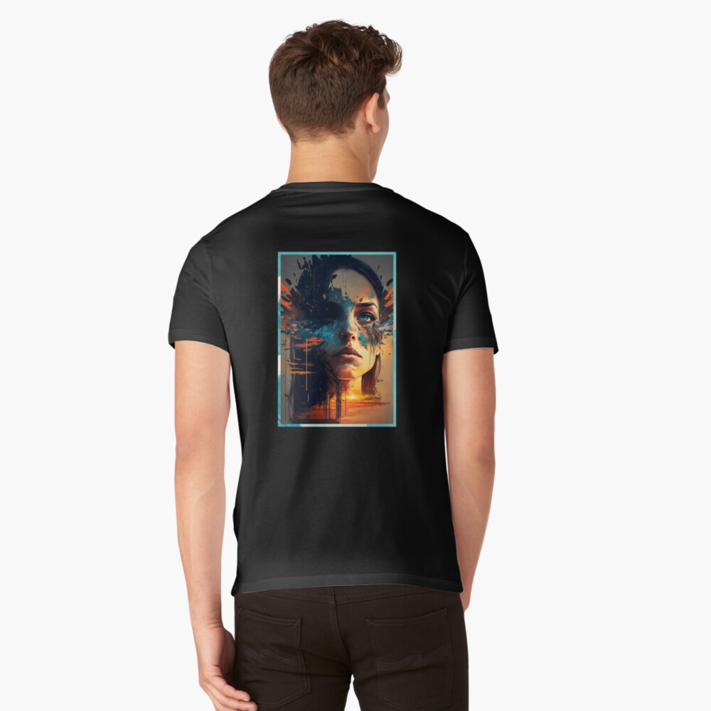 Aperçu de l'œuvre T-shirt col V créée et vendue par novadreamart.