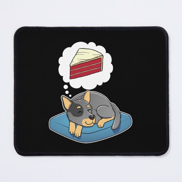 Item preview, Australian Cattle Dog dreaming about Red Velvet Cake designed and sold by DoggieDelights.