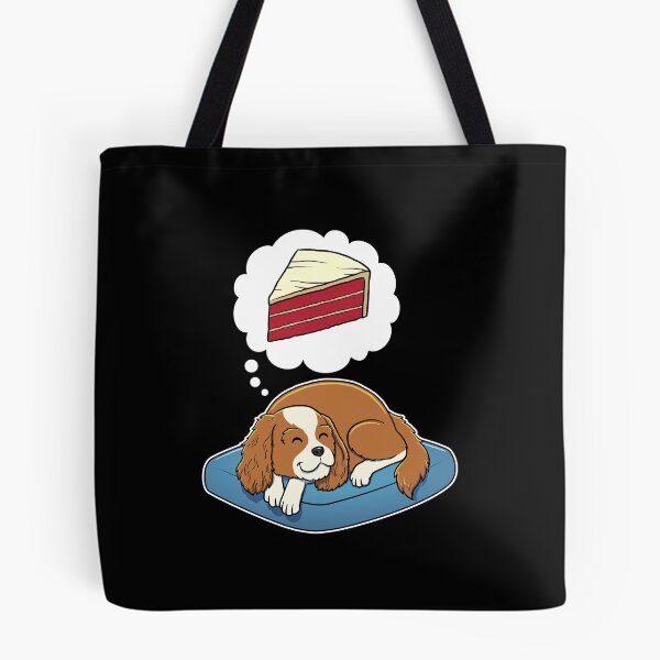 Item preview, Cavalier King Charles Spaniel dreaming about Red Velvet Cake designed and sold by DoggieDelights.