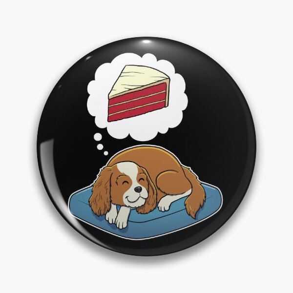 Item preview, Cavalier King Charles Spaniel dreaming about Red Velvet Cake designed and sold by DoggieDelights.