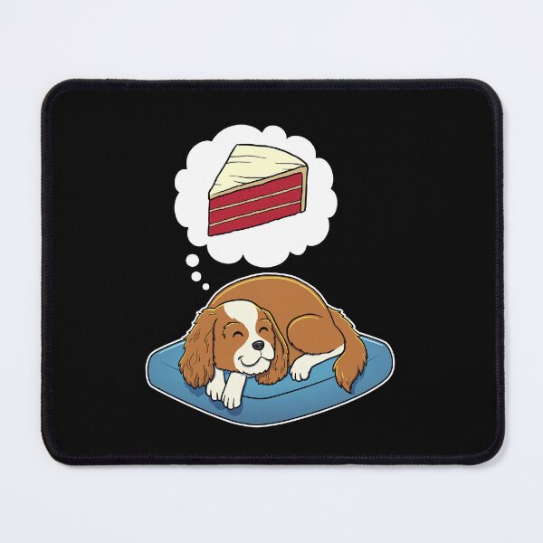 Item preview, Cavalier King Charles Spaniel dreaming about Red Velvet Cake designed and sold by DoggieDelights.
