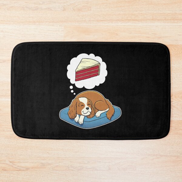 Item preview, Cavalier King Charles Spaniel dreaming about Red Velvet Cake designed and sold by DoggieDelights.