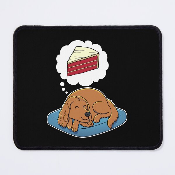 Item preview, English Cocker Spaniel dreaming about Red Velvet Cake designed and sold by DoggieDelights.