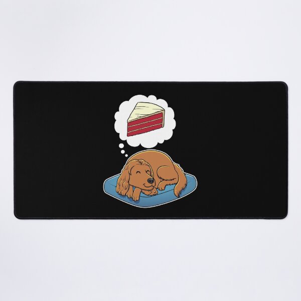 Item preview, English Cocker Spaniel dreaming about Red Velvet Cake designed and sold by DoggieDelights.