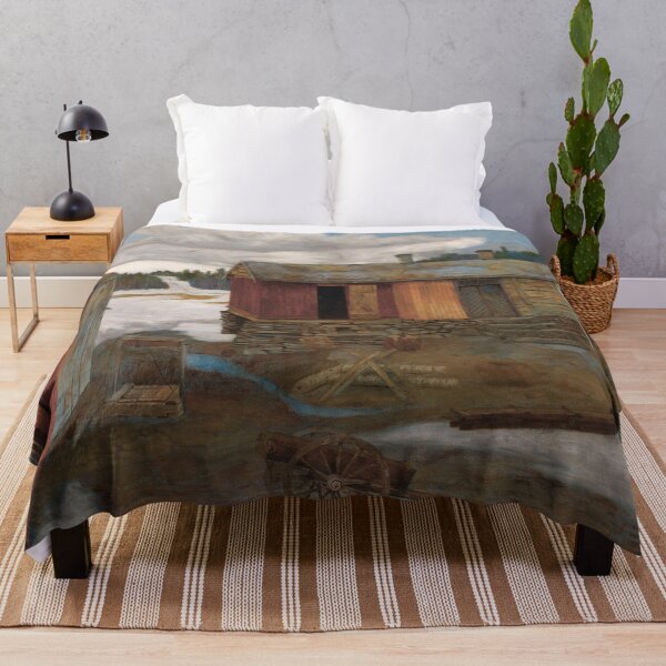 Item preview, Winter scenery - Courtyard in Slush at Roros by Harald Sohlberg designed and sold by AR-shop.