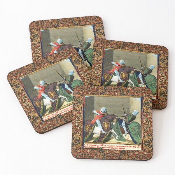Item preview, CYCLE LANCELOT- GRAIL, Fight Between Gawain And a Knight At the Strange Castle, Arthurian Legends Medieval Miniature designed and sold by BulganLumini.