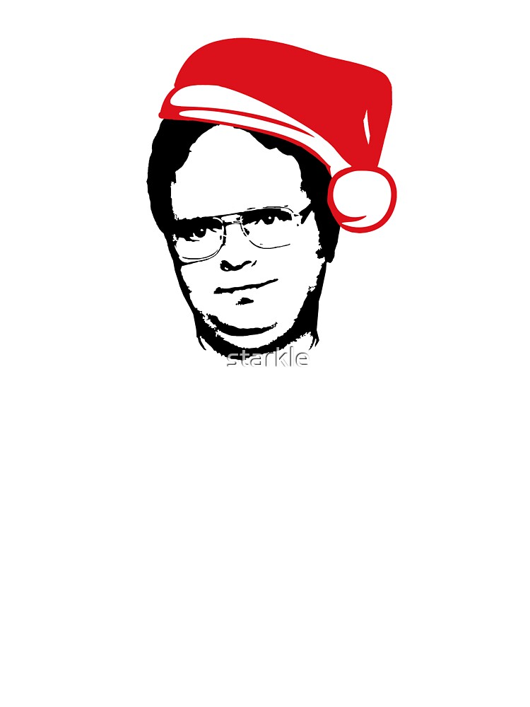 DWIGHT SCHRUTE The Office Christmas Santa Hat Black White