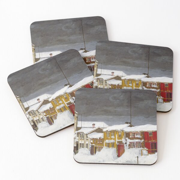 Item preview, Winter scenery -  Street in Roros in Winter by Harald Sohlberg designed and sold by AR-shop.