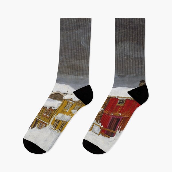 Item preview, Winter scenery -  Street in Roros in Winter by Harald Sohlberg designed and sold by AR-shop.
