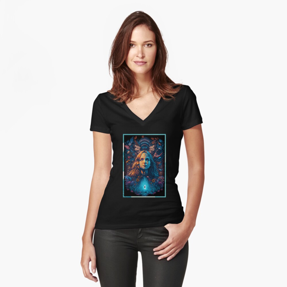Aperçu de l'œuvre T-shirt moulant col V créée et vendue par novadreamart.