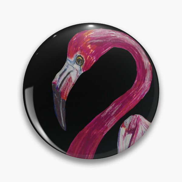 Item preview, Pink Flamingo - Art print in Black Background  designed and sold by ShreecreatE.