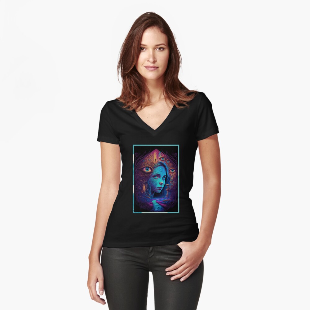Aperçu de l'œuvre T-shirt moulant col V créée et vendue par novadreamart.