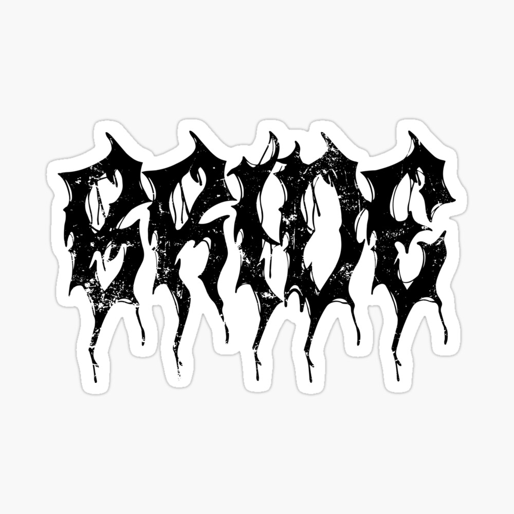 Bride Wedding Day In Death Metal Font Dark Letters Cap