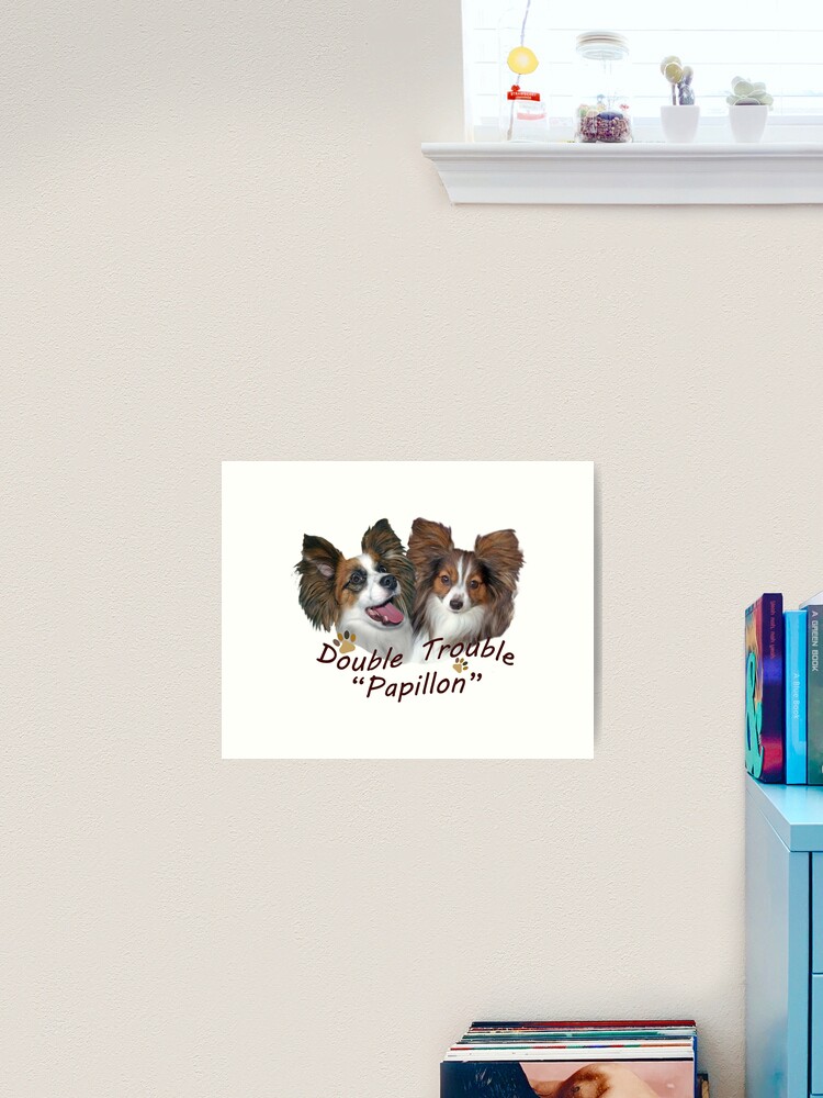 Double Trouble Border Collie Print Customised Dog Print 