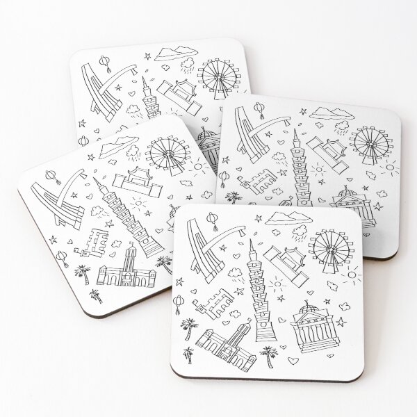 Item preview, Taipei City Taiwan Landmarks Handdrawn designed and sold by Sheridan T.