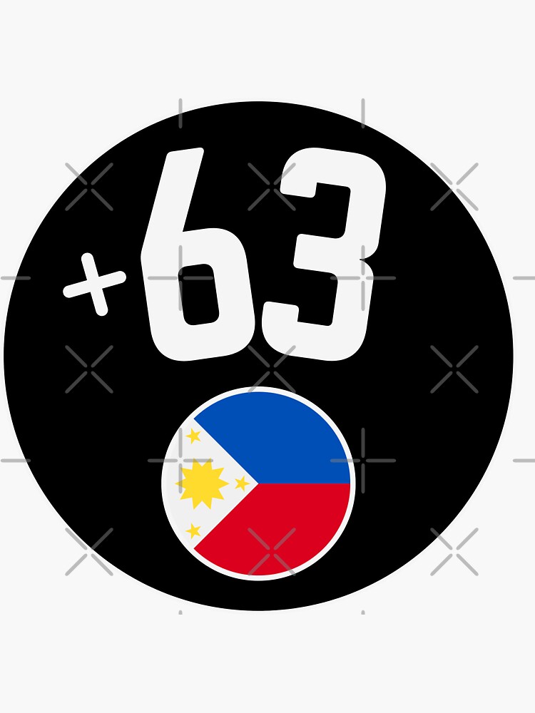 PHILIPPINES country code pilipinas +63 badge&rdquo; Sticker for Sale by 