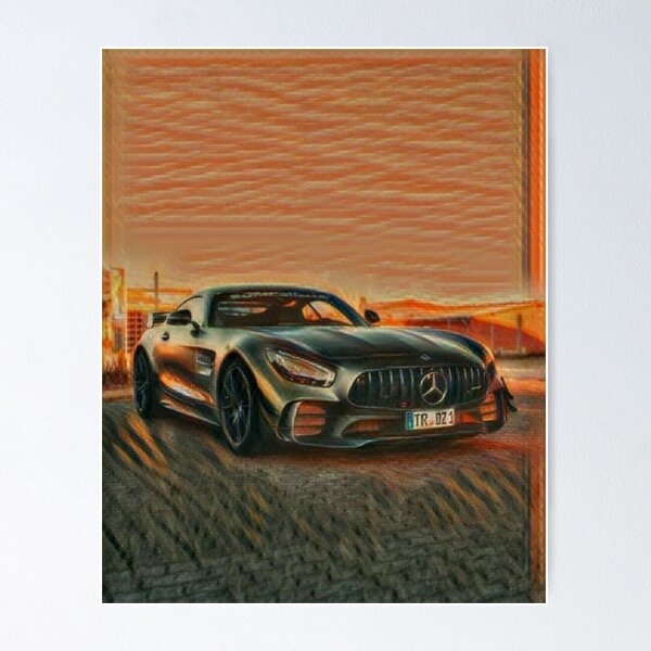 Poster per auto con Mercedes AMG GTR, 50 x 70 cm : : Casa