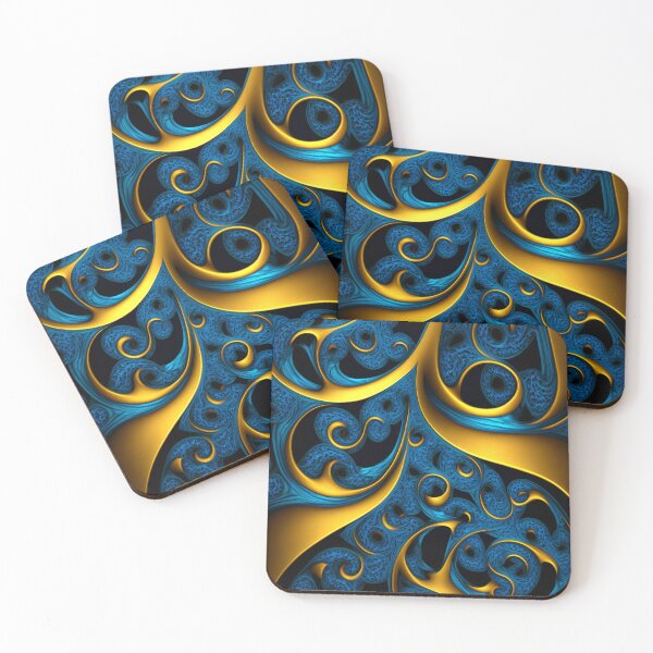 Item preview, Pattern - Blue/Gold Elegance v0.1 designed and sold by EnjoyDigitalArt.
