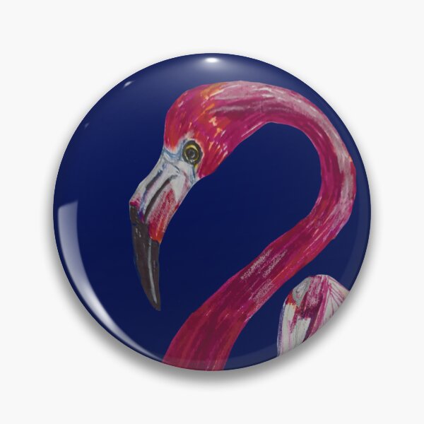 Item preview, Pink Flamingo - Art print in Blue Background  designed and sold by ShreecreatE.