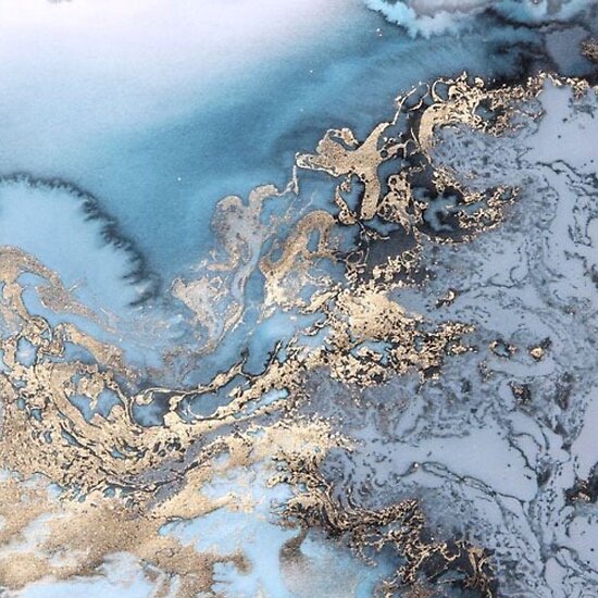 Póster «Mármol azul y dorado» de BossBabe | Redbubble