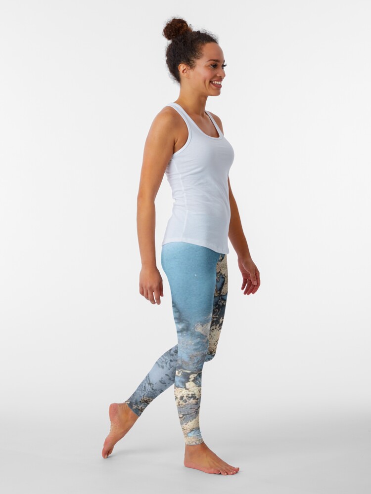 Blue and Gold Marble Leggings for Sale by Roxx Inc