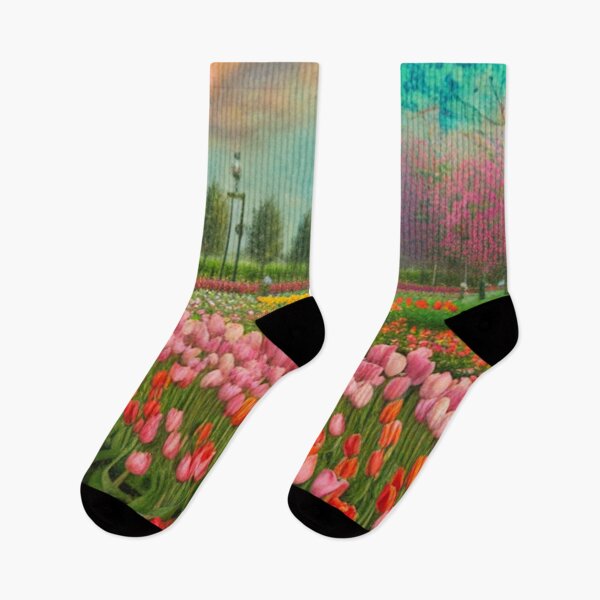 Artikelvorschau,  Tulpen und Rosengarten Digitale Malerei entworfen und verkauft von ArtsyWishesShop.