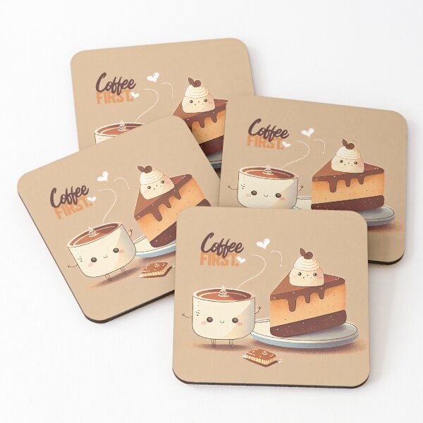 Item preview, Coffee First, Cute Coffee & Cake. designed and sold by The-Dark-Art.
