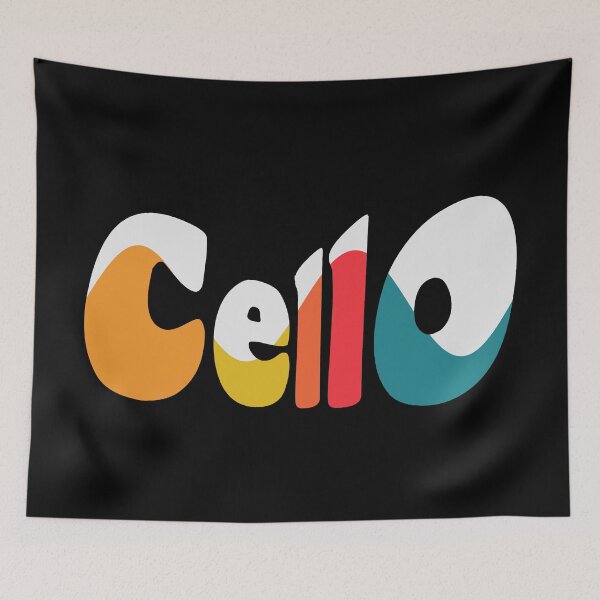 Item preview, Cello Colorful Wave Font - Black Background designed and sold by piesdesignart.