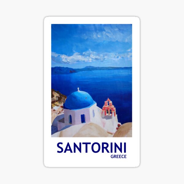 Artikel-Vorschau von Santorini Greece Retro Poster, designt und verkauft von artshop77.