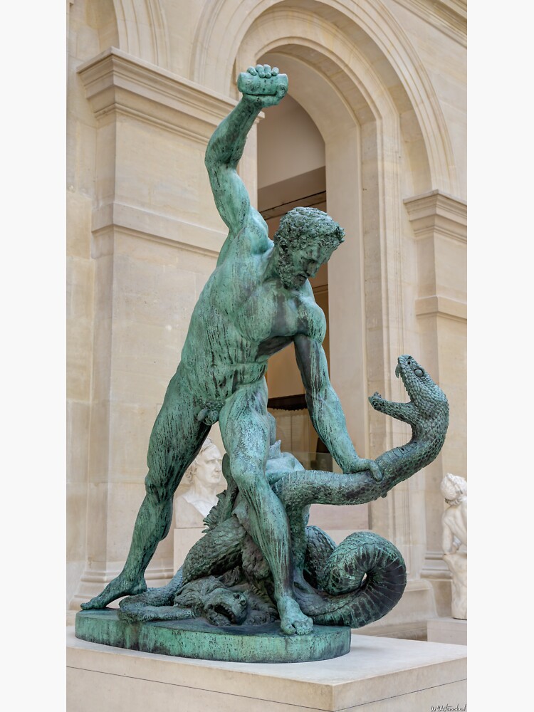 "Hercules Fighting Achelous Transformed into a Serpent" Sticker for