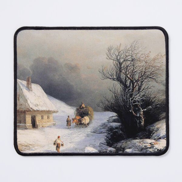 Item preview, Winter scenery - Little Ox Cart in Winter by Ivan Ayvazovsky designed and sold by AR-shop.