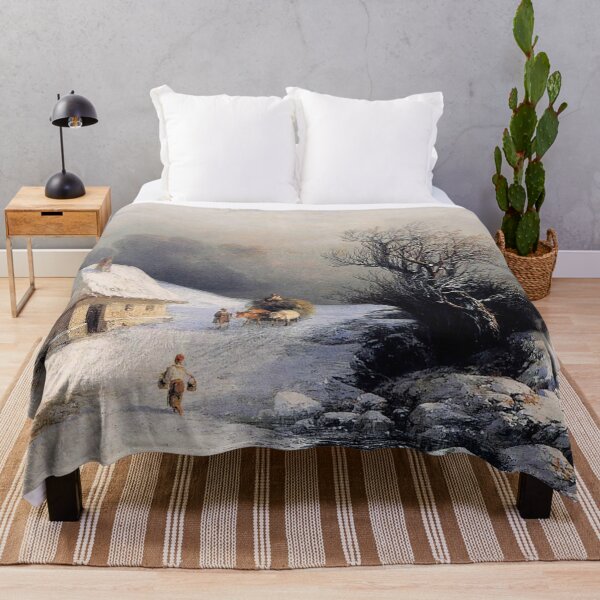 Item preview, Winter scenery - Little Ox Cart in Winter by Ivan Ayvazovsky designed and sold by AR-shop.