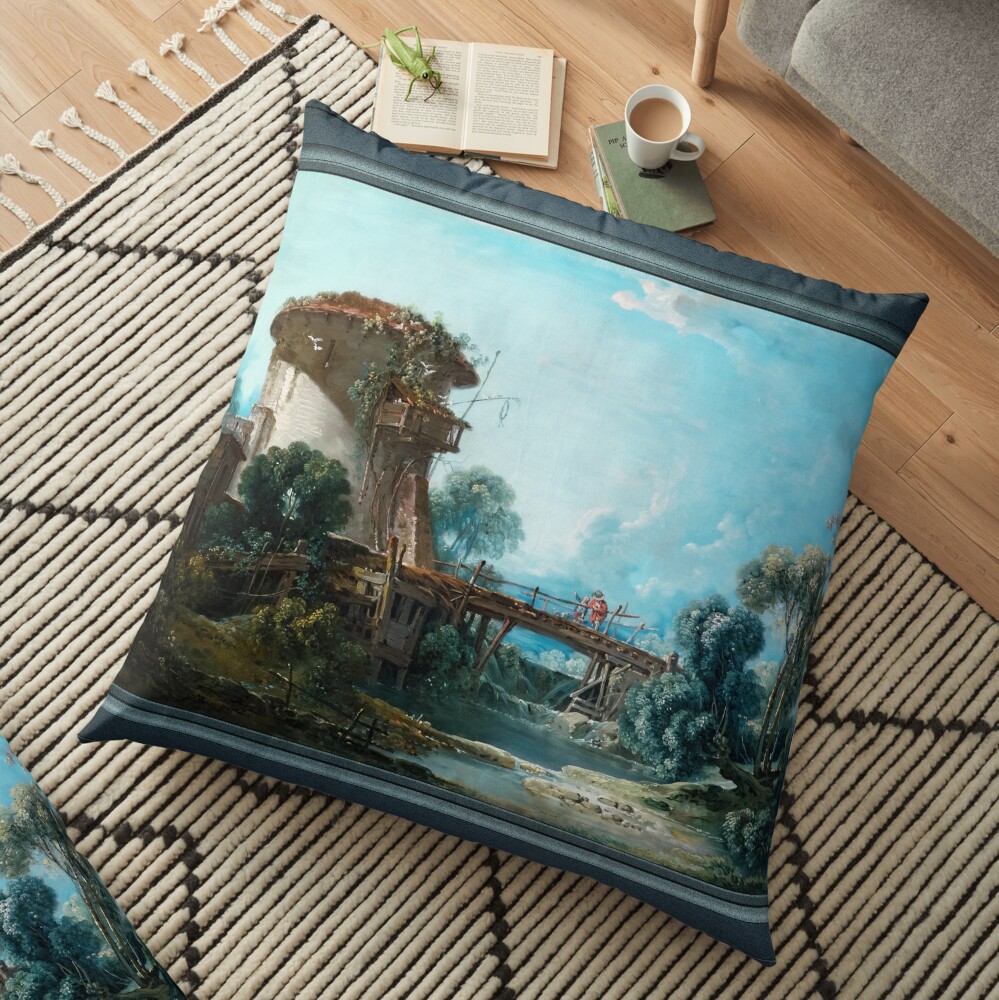 The Dovecote by François Boucher - A Protected Home For Doves & Pigeions 3 The Dovecote by François Boucher Remastered Xzendor7 Classical Art Old Masters Reproductions Floor Pillow