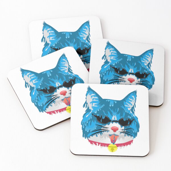 Item preview, Ilustración de arte de mugre de gato azul de collar amarillo designed and sold by AmsaOza.