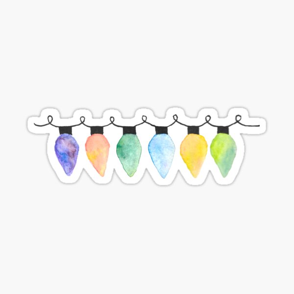 Watercolor Christmas Lights Sticker