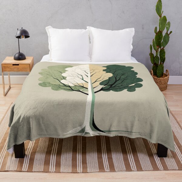 Dreamlike Tree Design Boho - Style Throw Blanket
