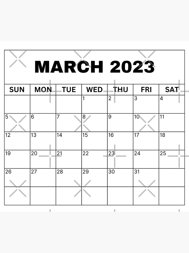 calendrier chevron mars 2023