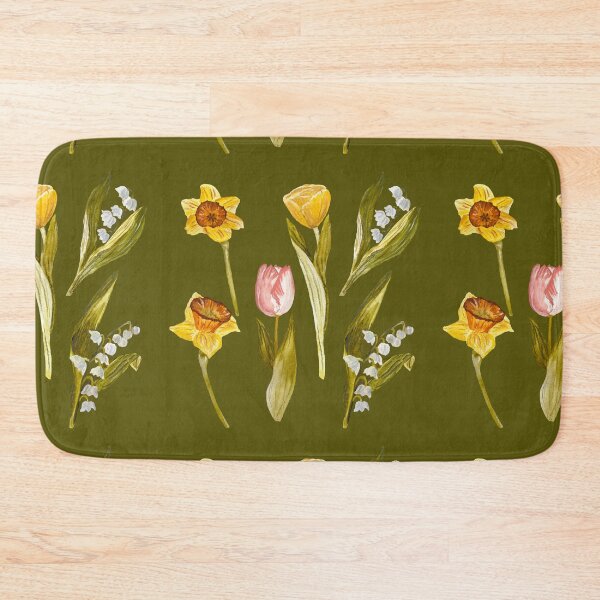 Item preview, Daffodil tulip snowdrop Easter a seamless pattern green designed and sold by Yana Mustafina | Boho Soulful Designs.