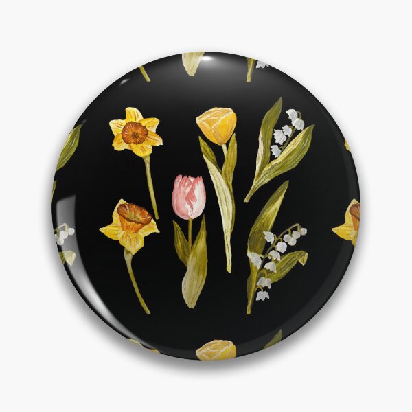 Artikelvorschau, Daffodil tulip snowdrop Easter a seamless pattern black entworfen und verkauft von Yana Mustafina | Boho Soulful Designs.
