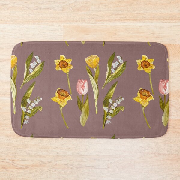 Item preview, Daffodil tulip snowdrop Easter seamless pattern dusty pink designed and sold by Yana Mustafina | Boho Soulful Designs.